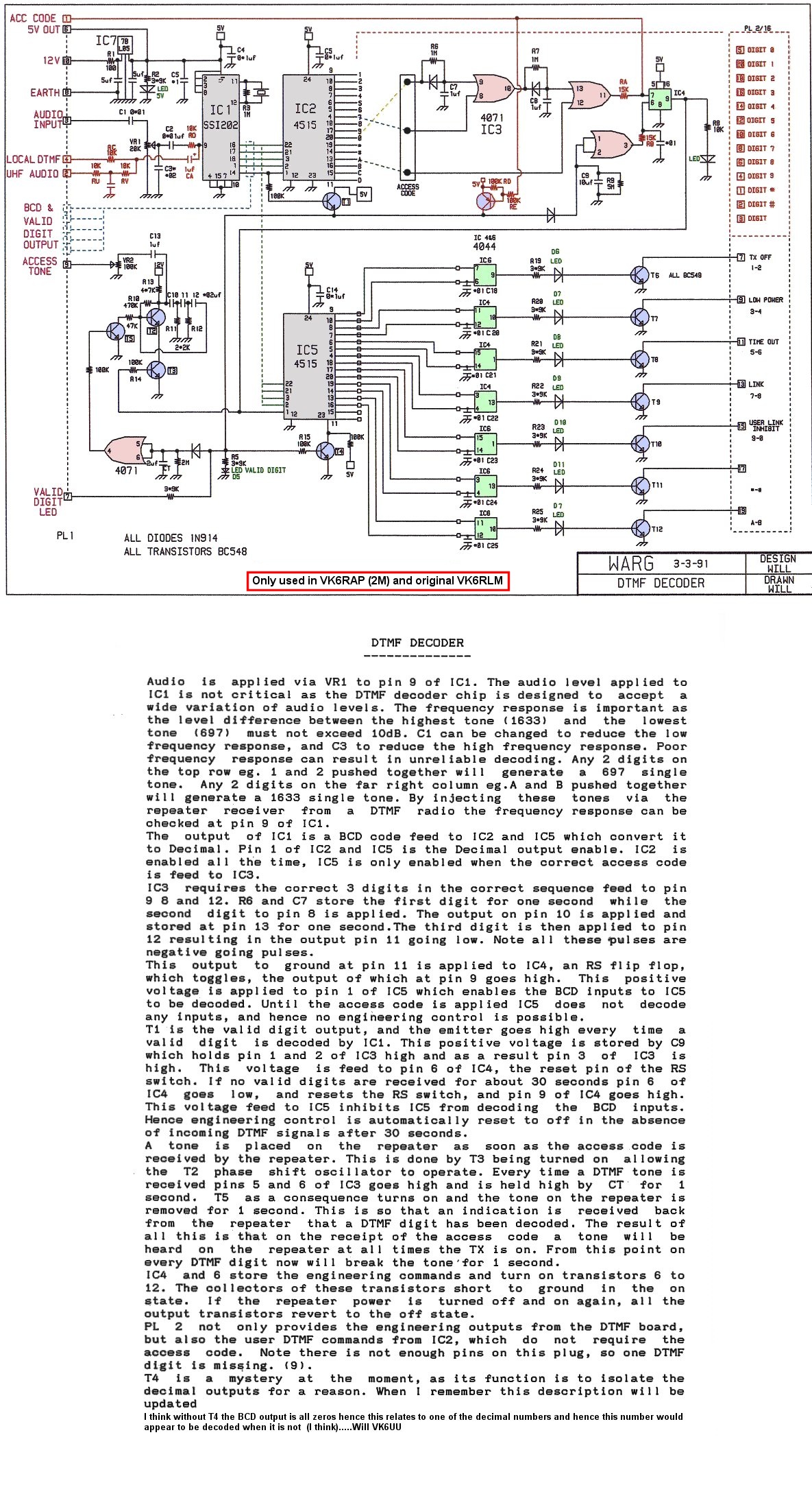 DTMF decoder and remote repeater control