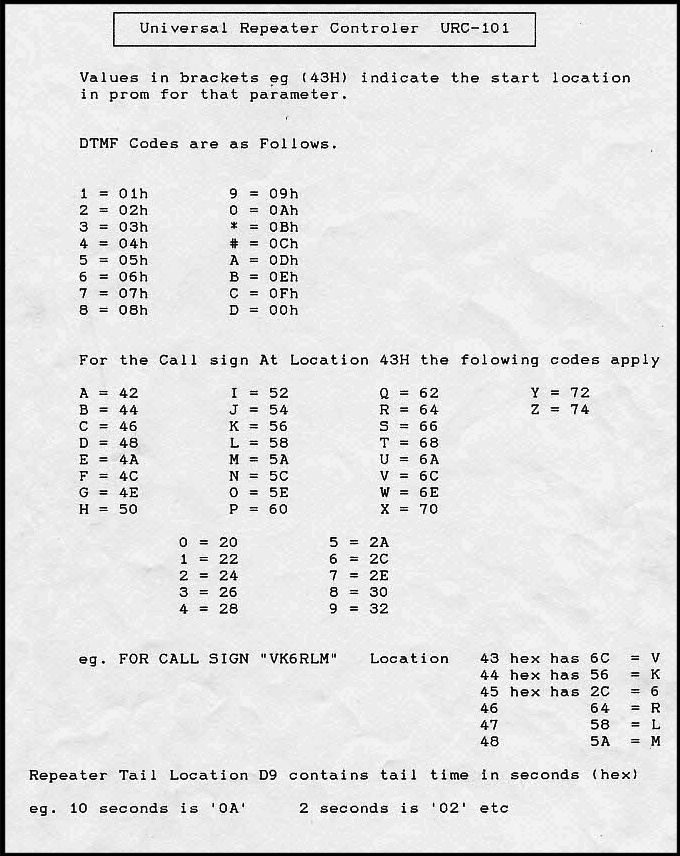 URC101 Programming