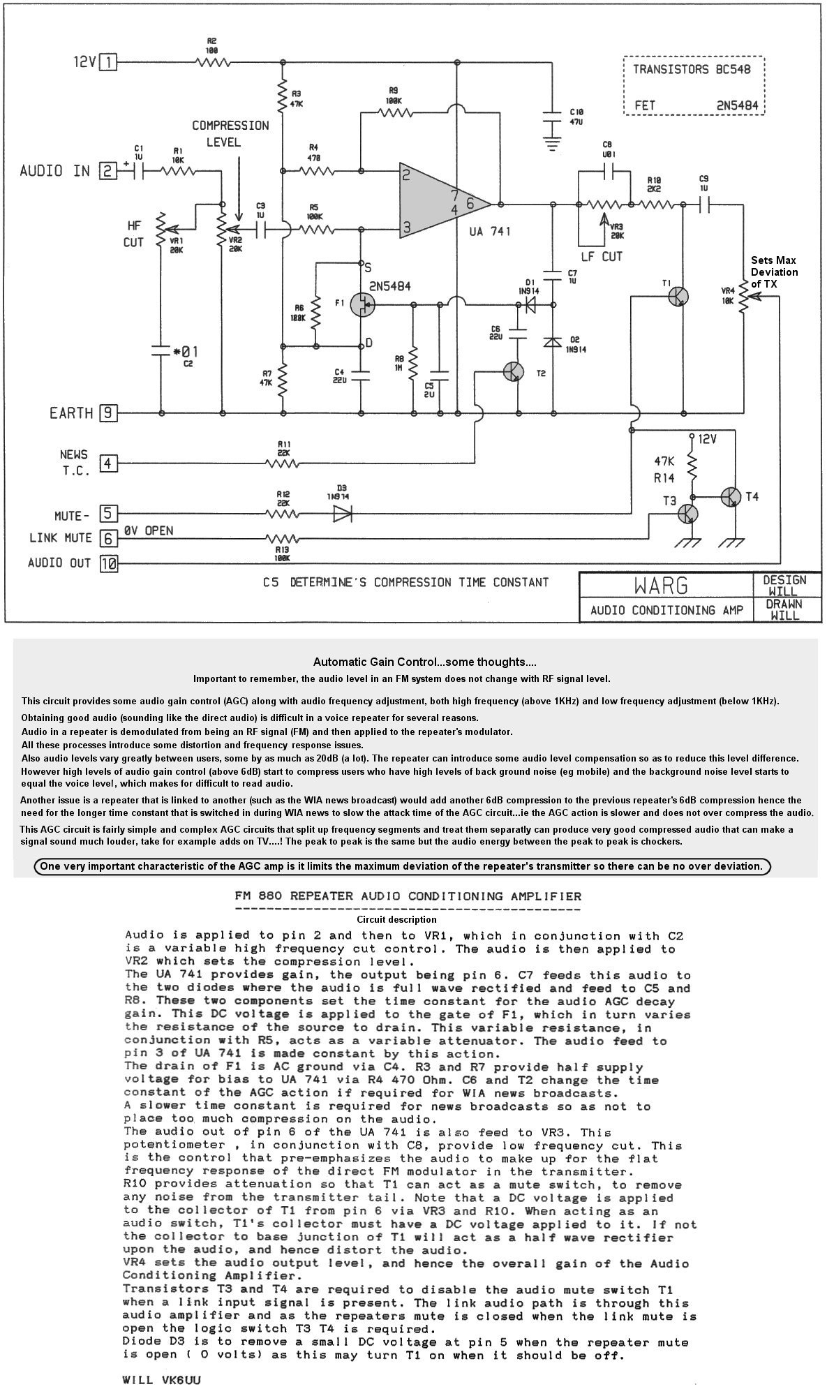 Audio automatic gain control in FM880